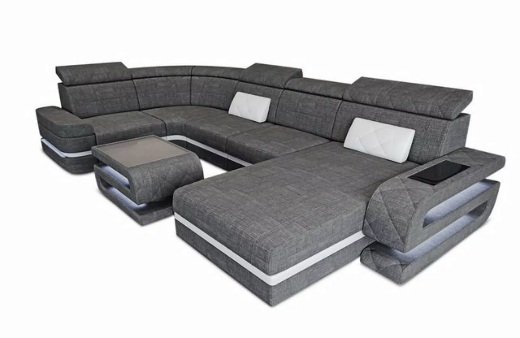 Sofa Dreams Wohnlandschaft Polster Sofa Stoff Couch Bologna U Form Stoffsof günstig online kaufen