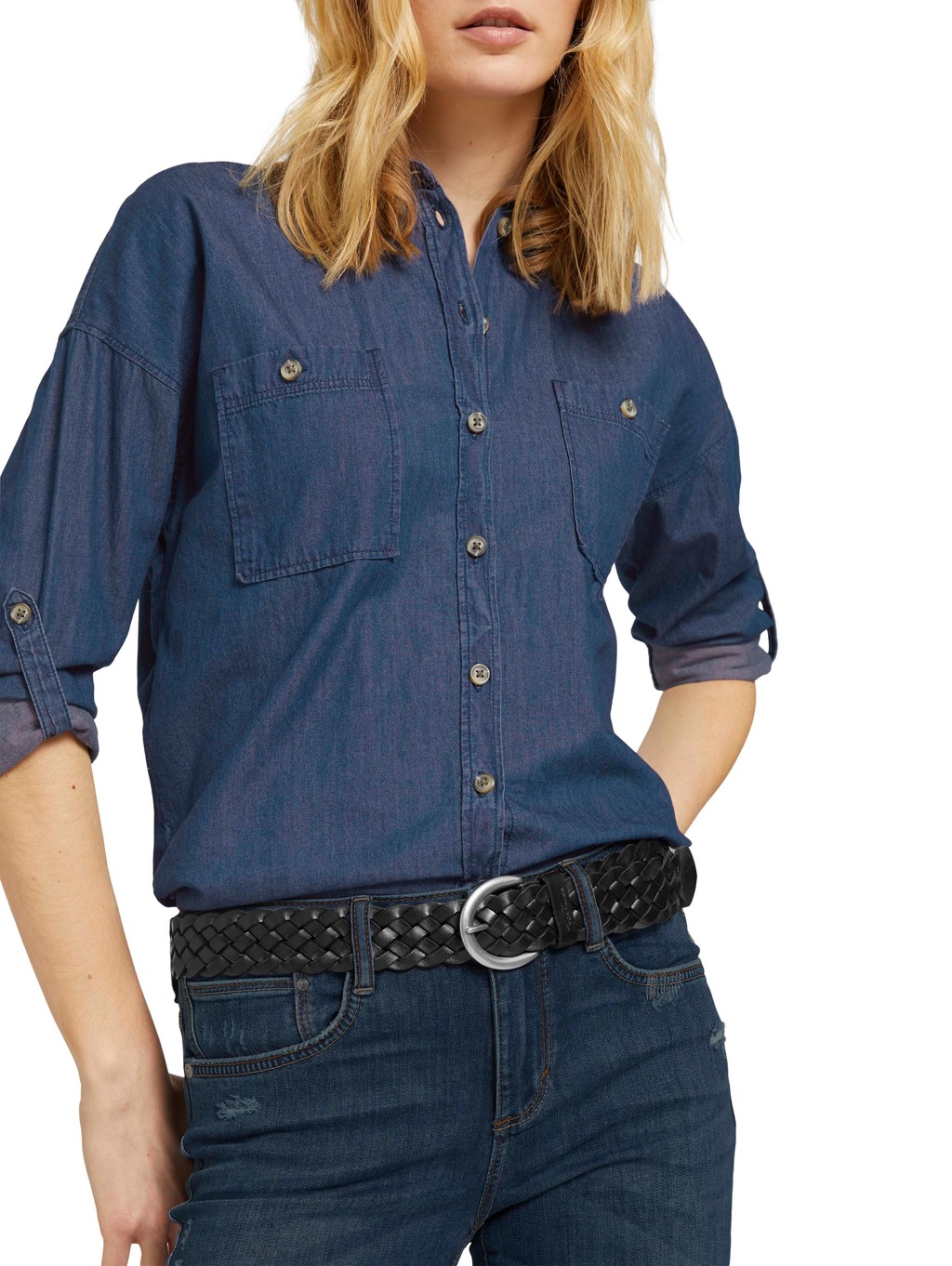 TOM TAILOR Flechtgürtel "TTLISA", 4 cm breiter Damengürtel, Flechtledergürt günstig online kaufen