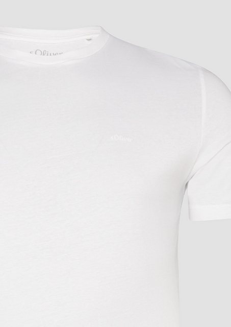 s.Oliver Kurzarmshirt Baumwoll-T-Shirt mit kleinem Logo-Print günstig online kaufen