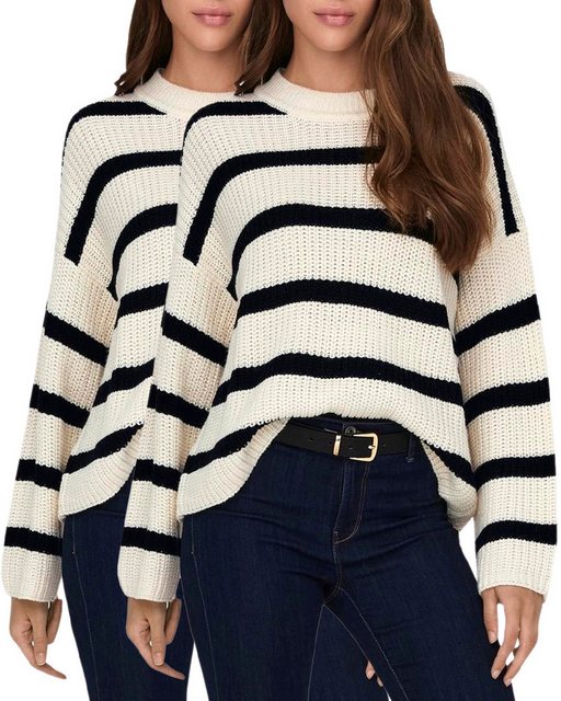 Jaquelin de Young Strickpullover Streifen Pullover im Doppelpack günstig online kaufen