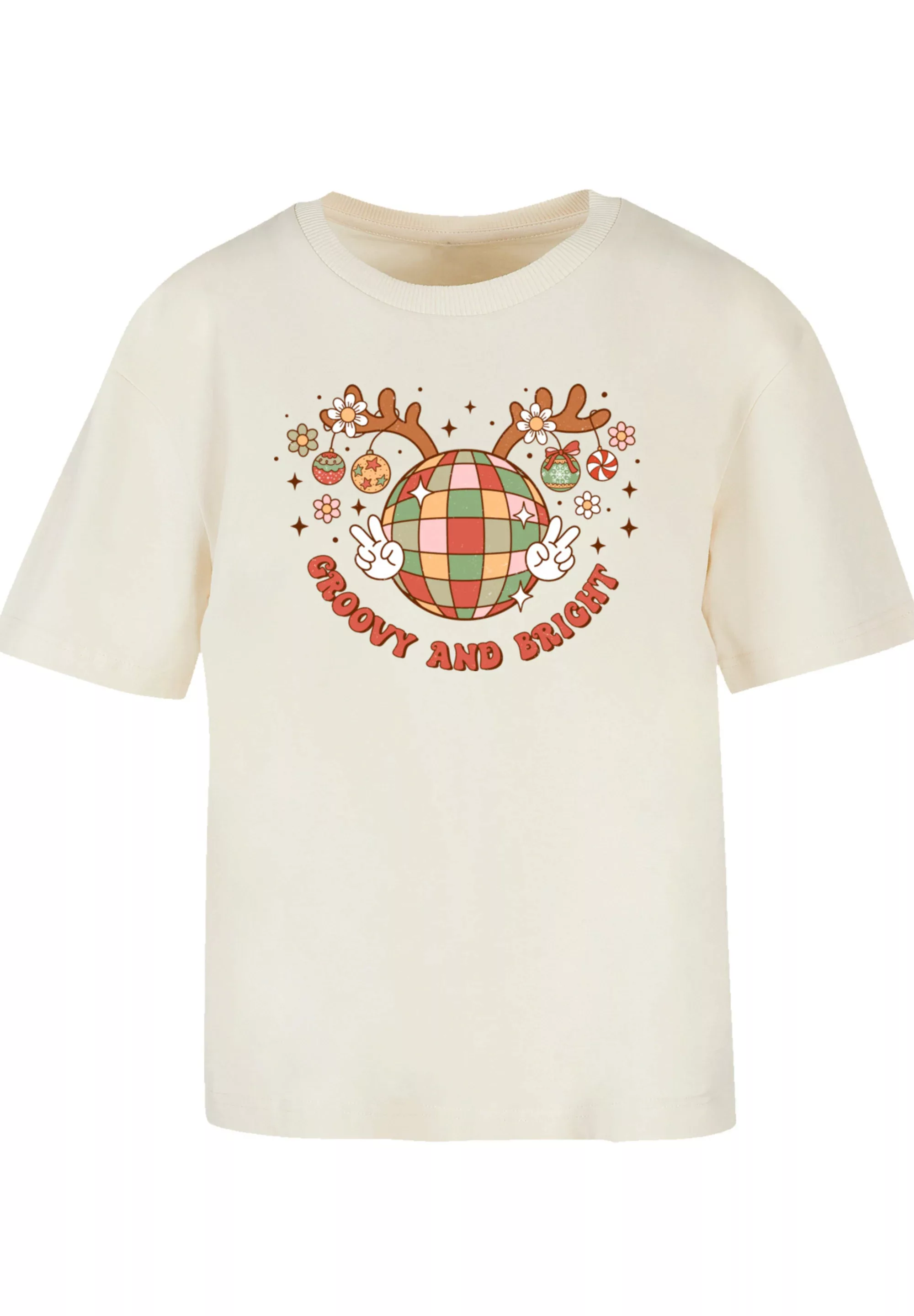 F4NT4STIC T-Shirt "Groovy Weihnachten Disco Deer", Premium Qualität, Weihna günstig online kaufen