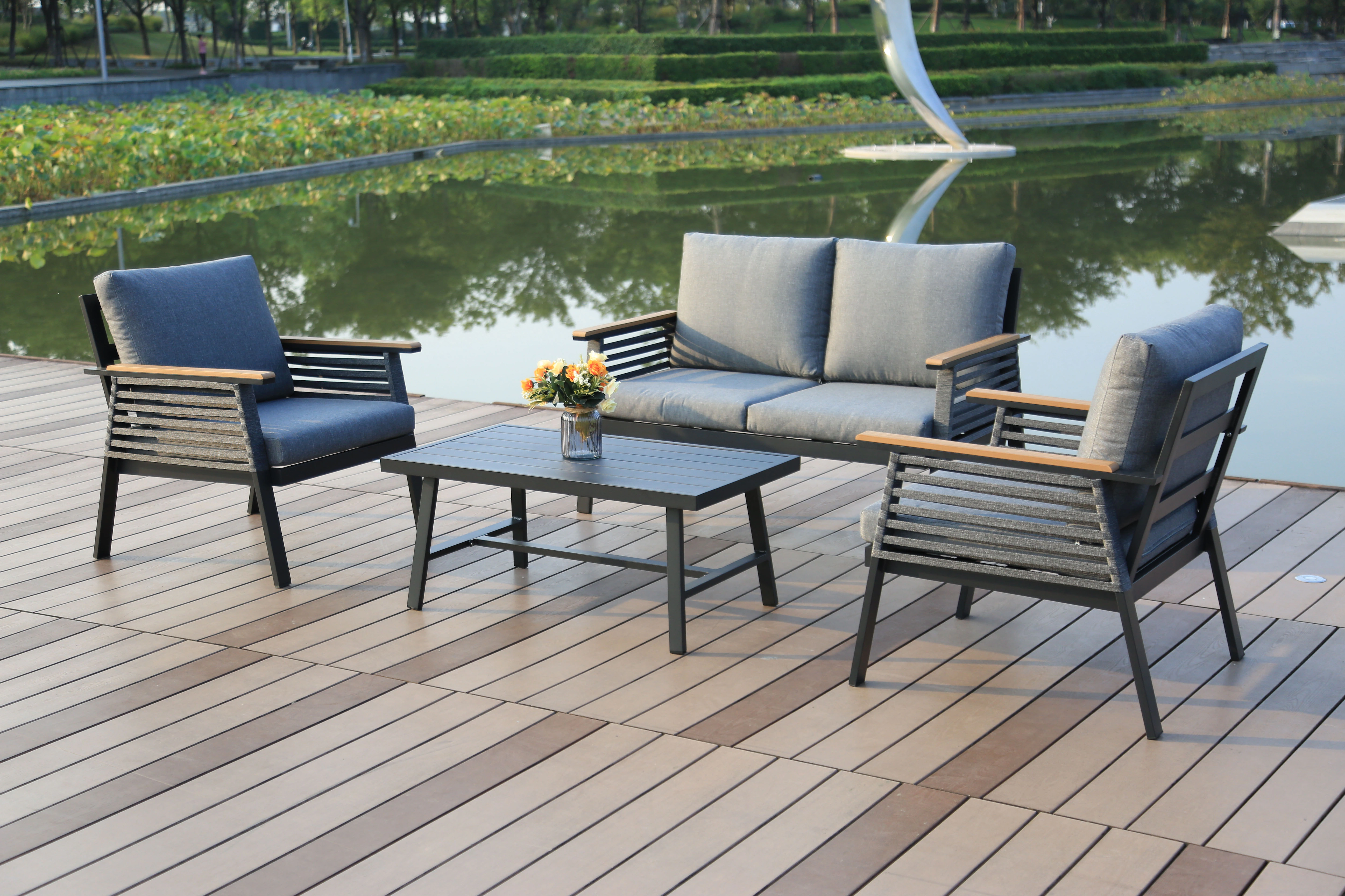 Garden Pleasure Gartenlounge-Set ", Lounge-Gruppe "DENIA"", 2 Sessel, 1 Sof günstig online kaufen