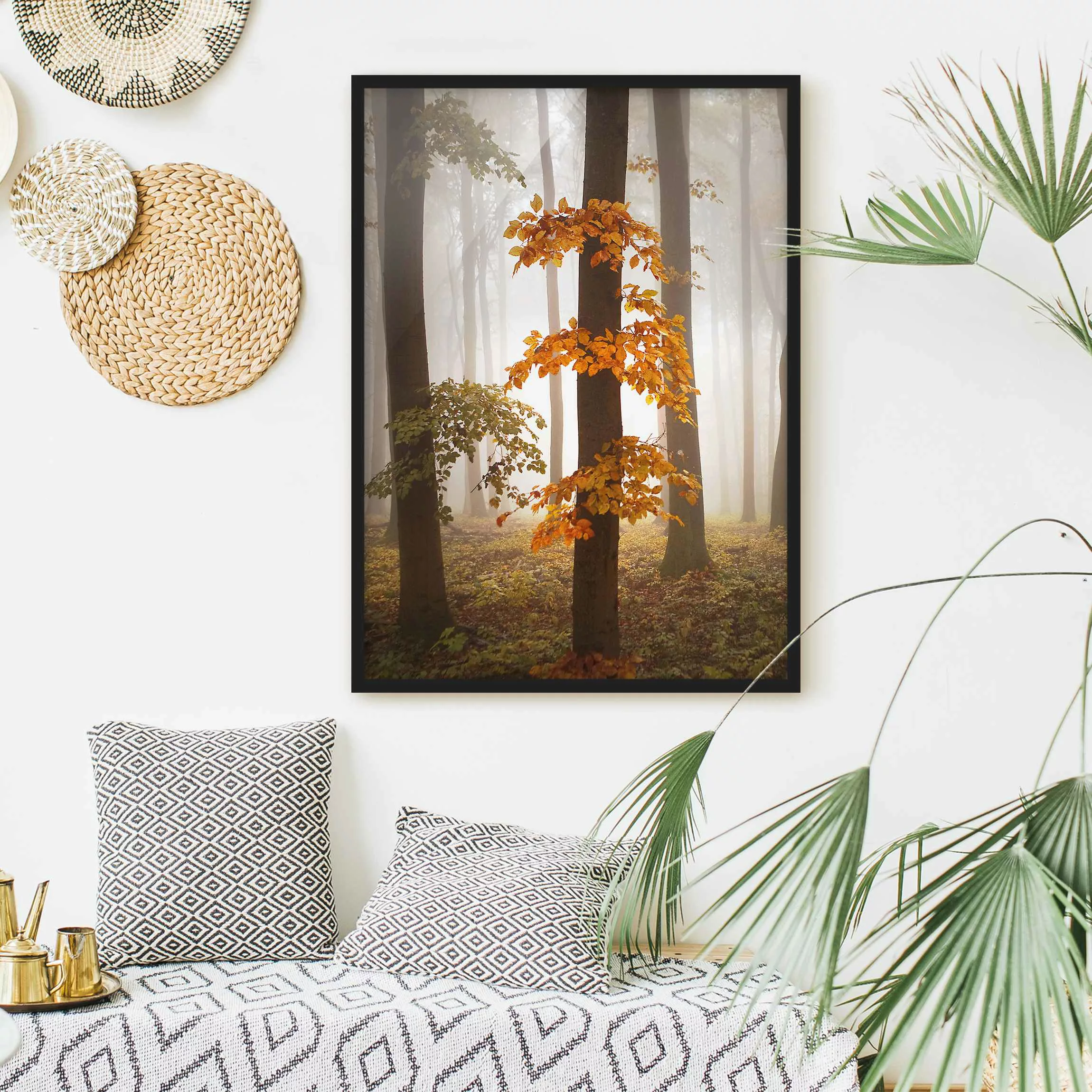 Bild mit Rahmen Natur & Landschaft - Hochformat Novemberwald günstig online kaufen