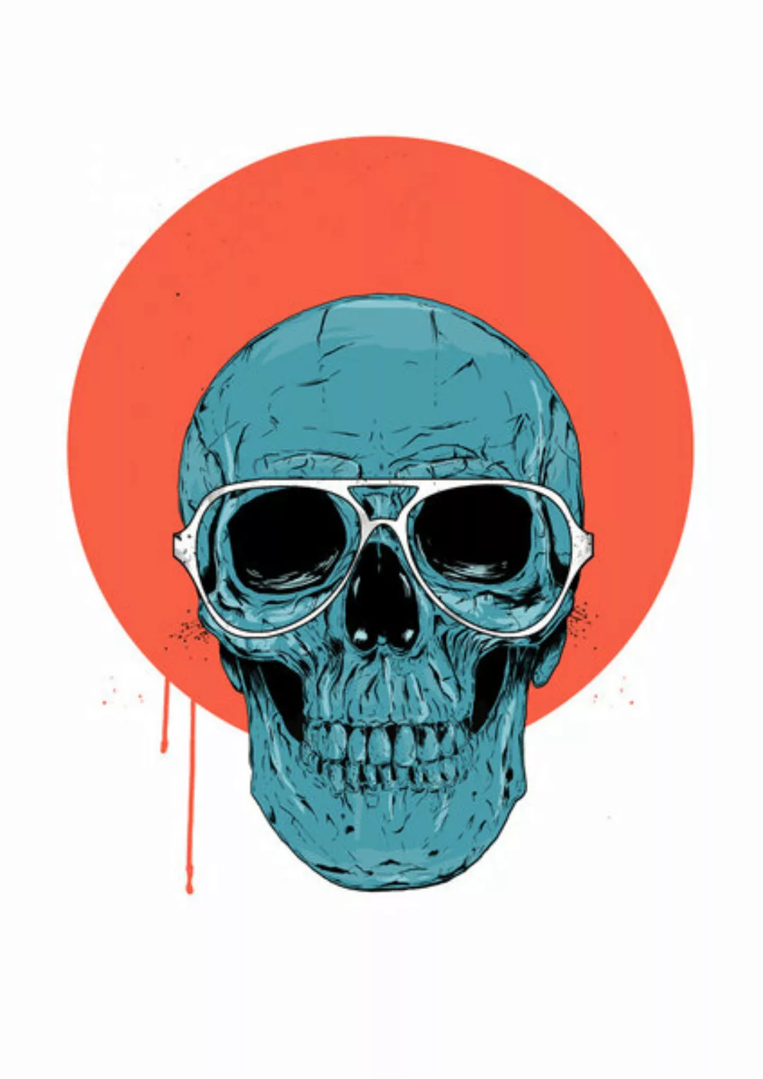 Poster / Leinwandbild - Blue Skull Ii günstig online kaufen