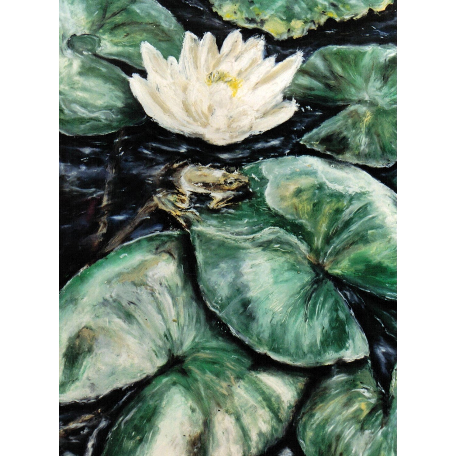 Bricoflor Gemälde Fototapete mit Seerose Klassische Kunst Tapete mit Blume günstig online kaufen