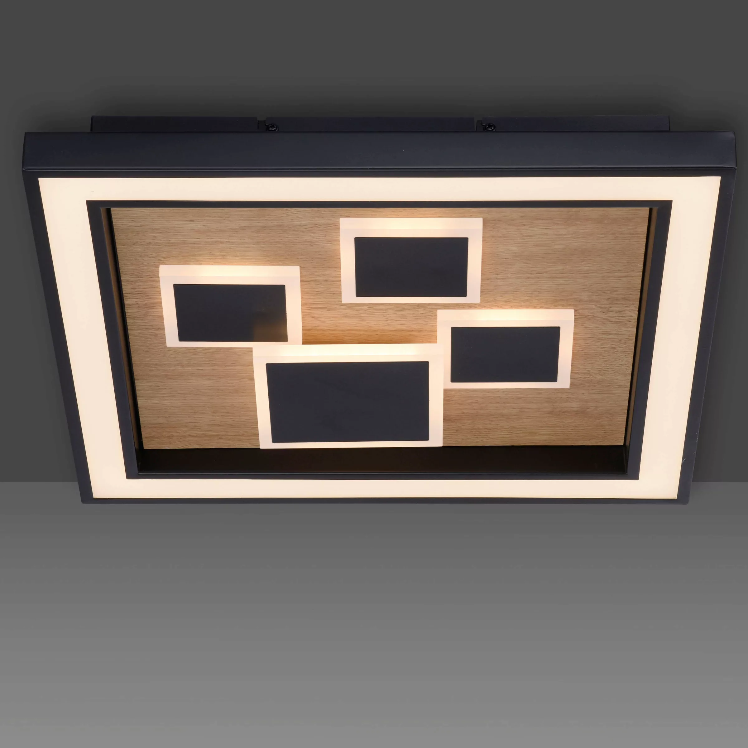 LED-Deckenlampe Eliza, Holz, 48x48 cm günstig online kaufen