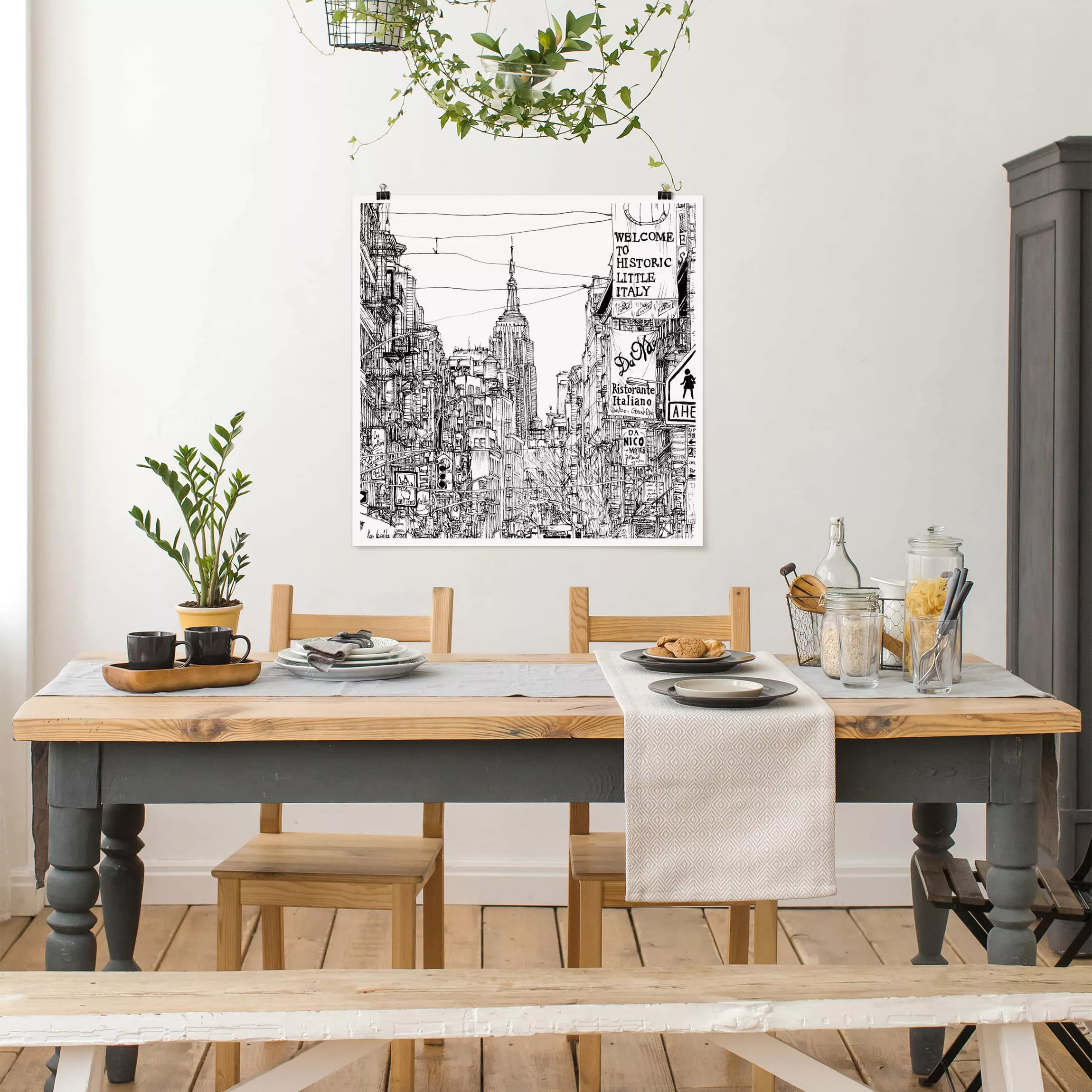 Poster Architektur & Skyline - Quadrat Stadtstudie - Little Italy günstig online kaufen