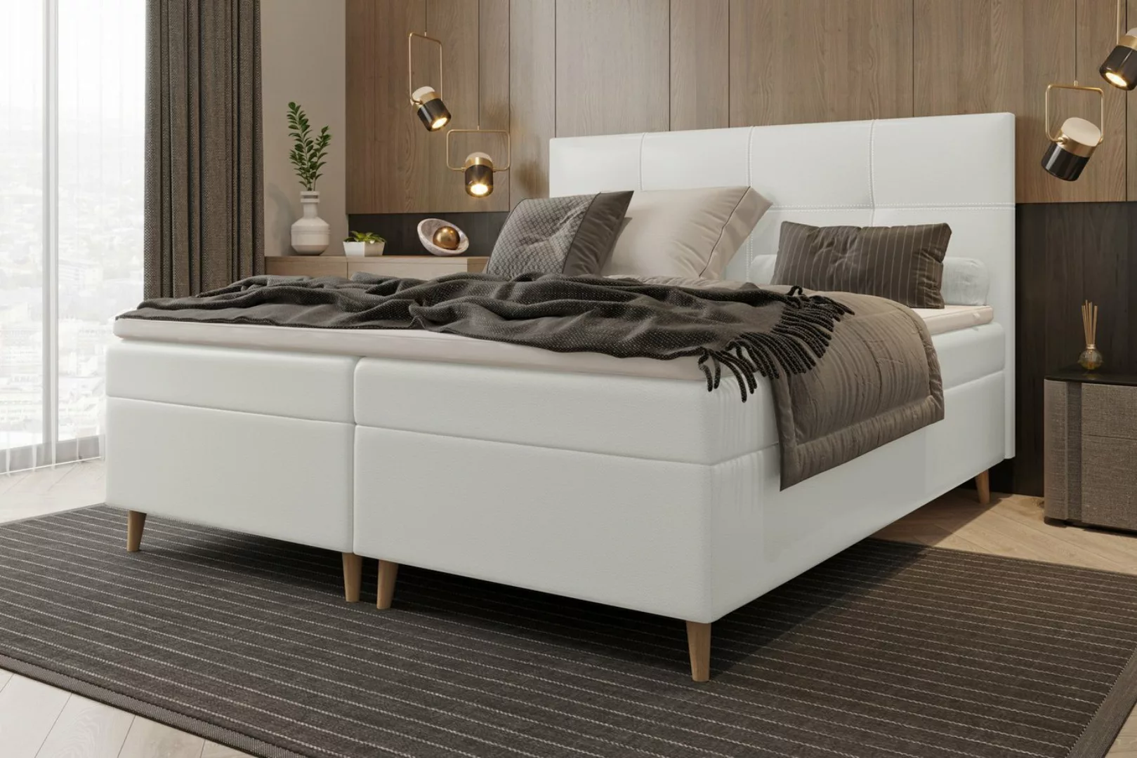 Stylefy Boxspringbett Skandie (Schlafzimmerbett, Bett), gepolstert günstig online kaufen