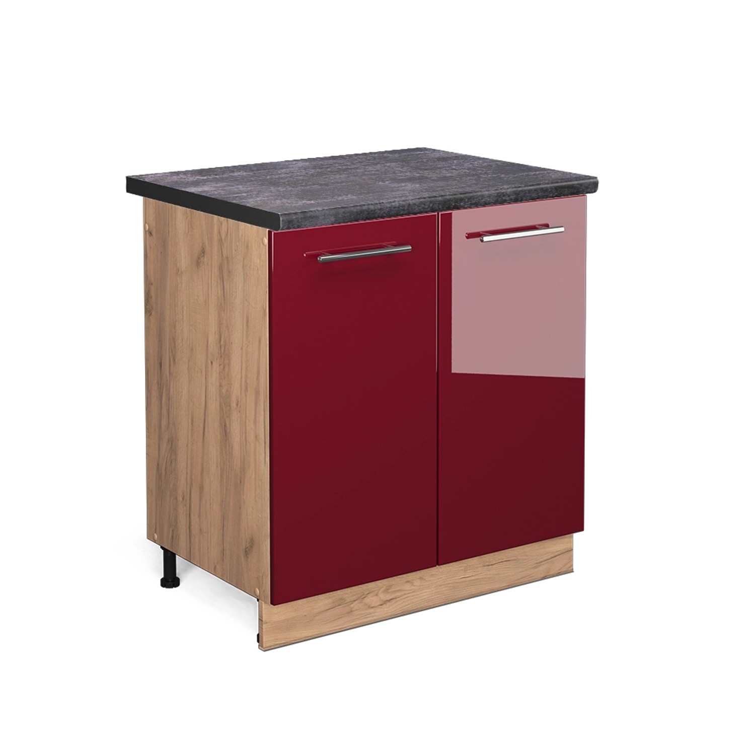 Vicco Spülenunterschrank Fame-Line, Bordeaux Hochglanz/Goldkraft Eiche, günstig online kaufen