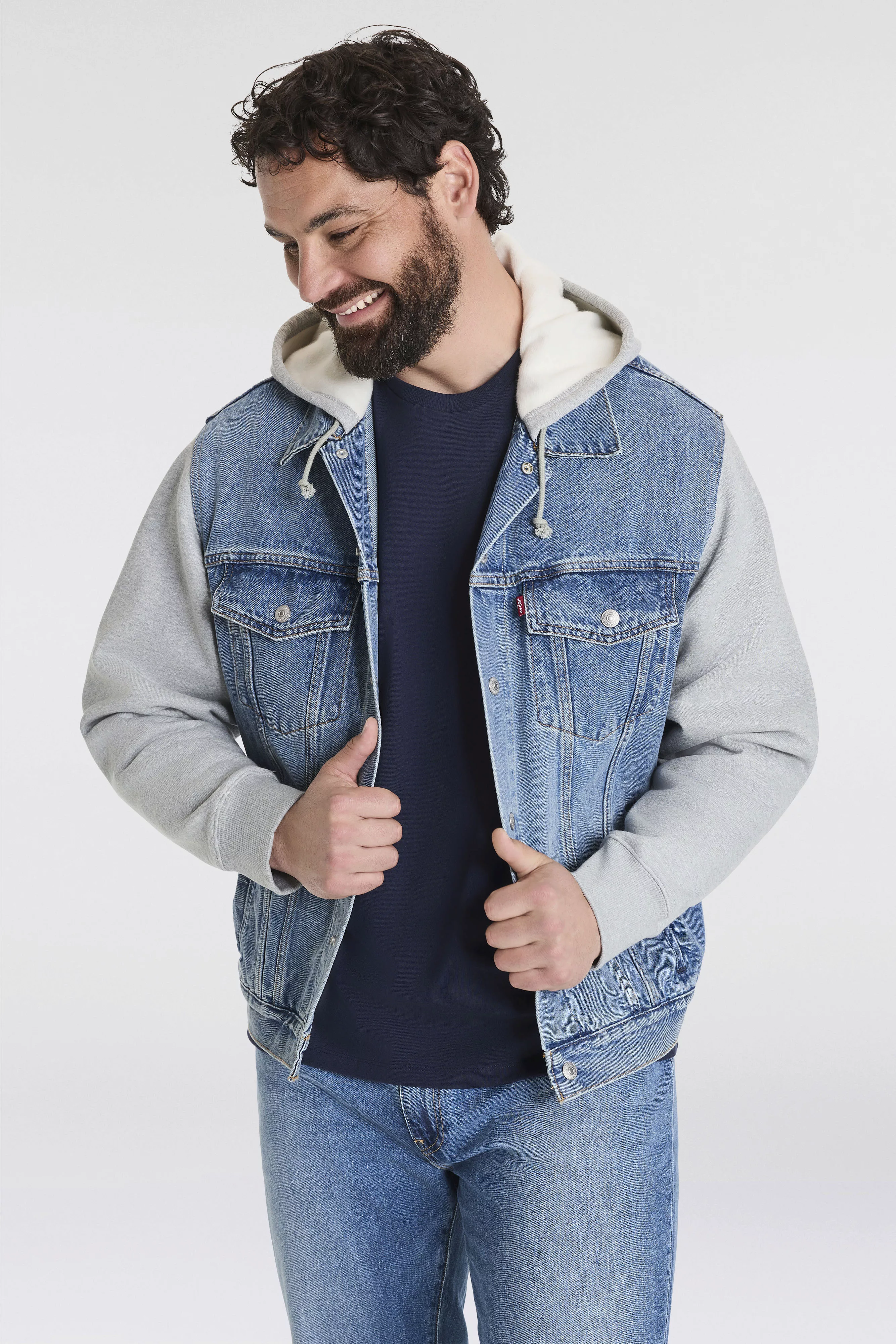 Levis Plus Hybridjacke, mit Kapuze, mit Sweat Kapuze und Ärmeln günstig online kaufen