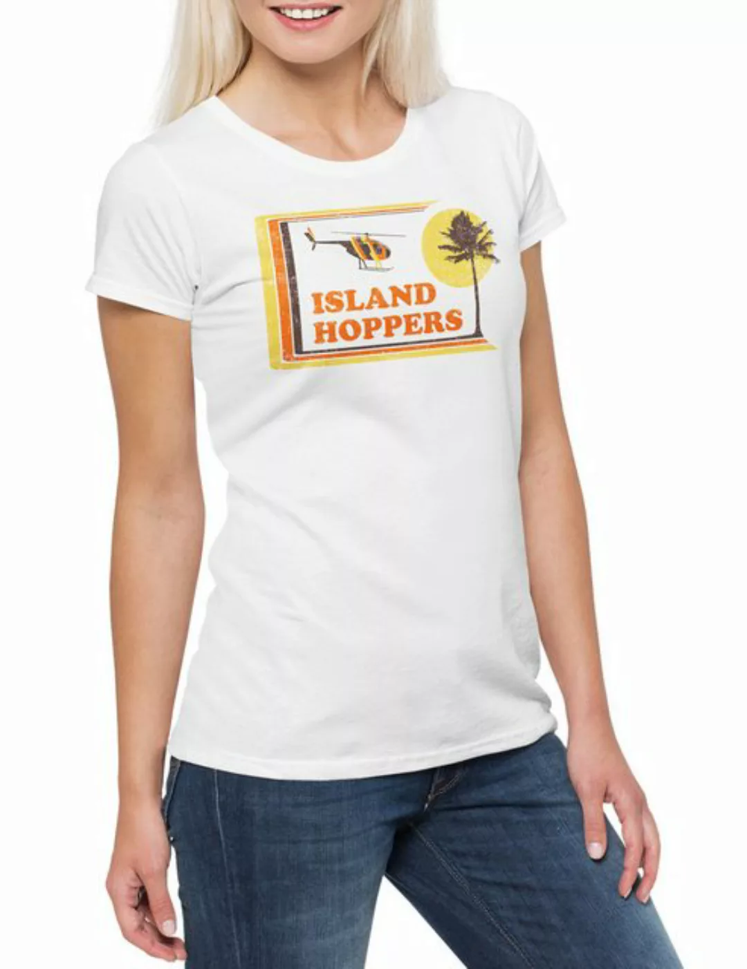 Urban Backwoods Print-Shirt Island Hoppers Hawaii Damen T-Shirt Tom TV Sell günstig online kaufen