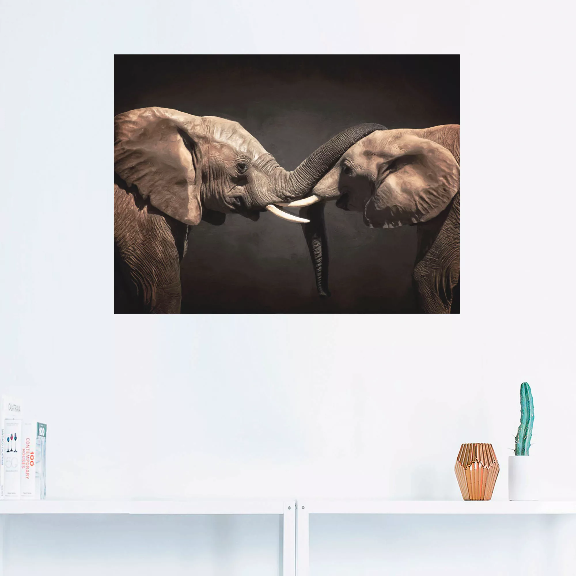 Artland Wandbild »Zwei Elefanten«, Wildtiere, (1 St.), als Leinwandbild, Po günstig online kaufen