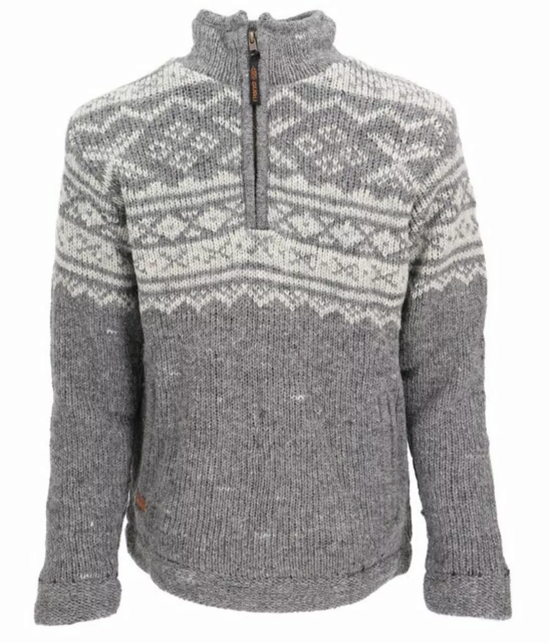 Guru-Shop Strickjacke Wollpullover, Troyer Wollpullover,.. günstig online kaufen