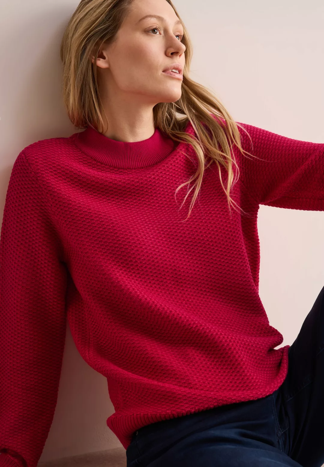 CECIL Stehkragenpullover mit Struktur günstig online kaufen