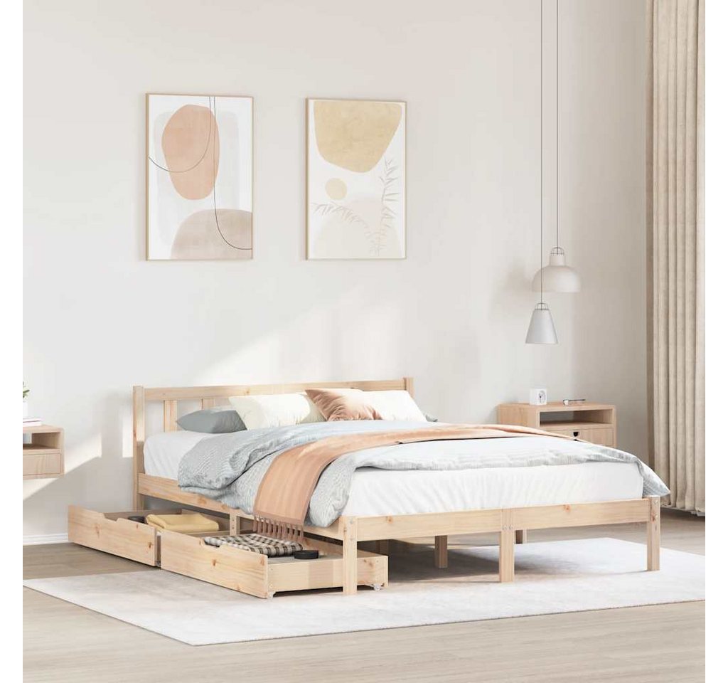 vidaXL Bett, Massivholzbett ohne Matratze 140x200 cm Kiefernholz günstig online kaufen