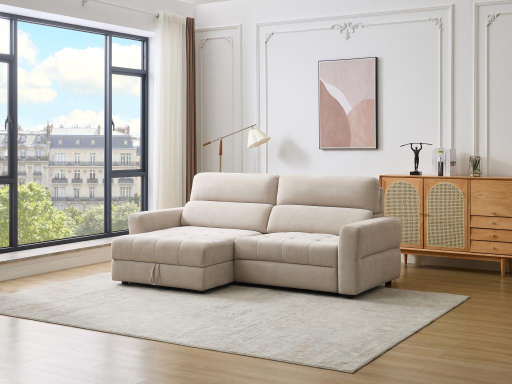 Eckrelaxsofa elektrisch - Ecke links - mit ausziehbarer Sitzfläche - Stoff günstig online kaufen