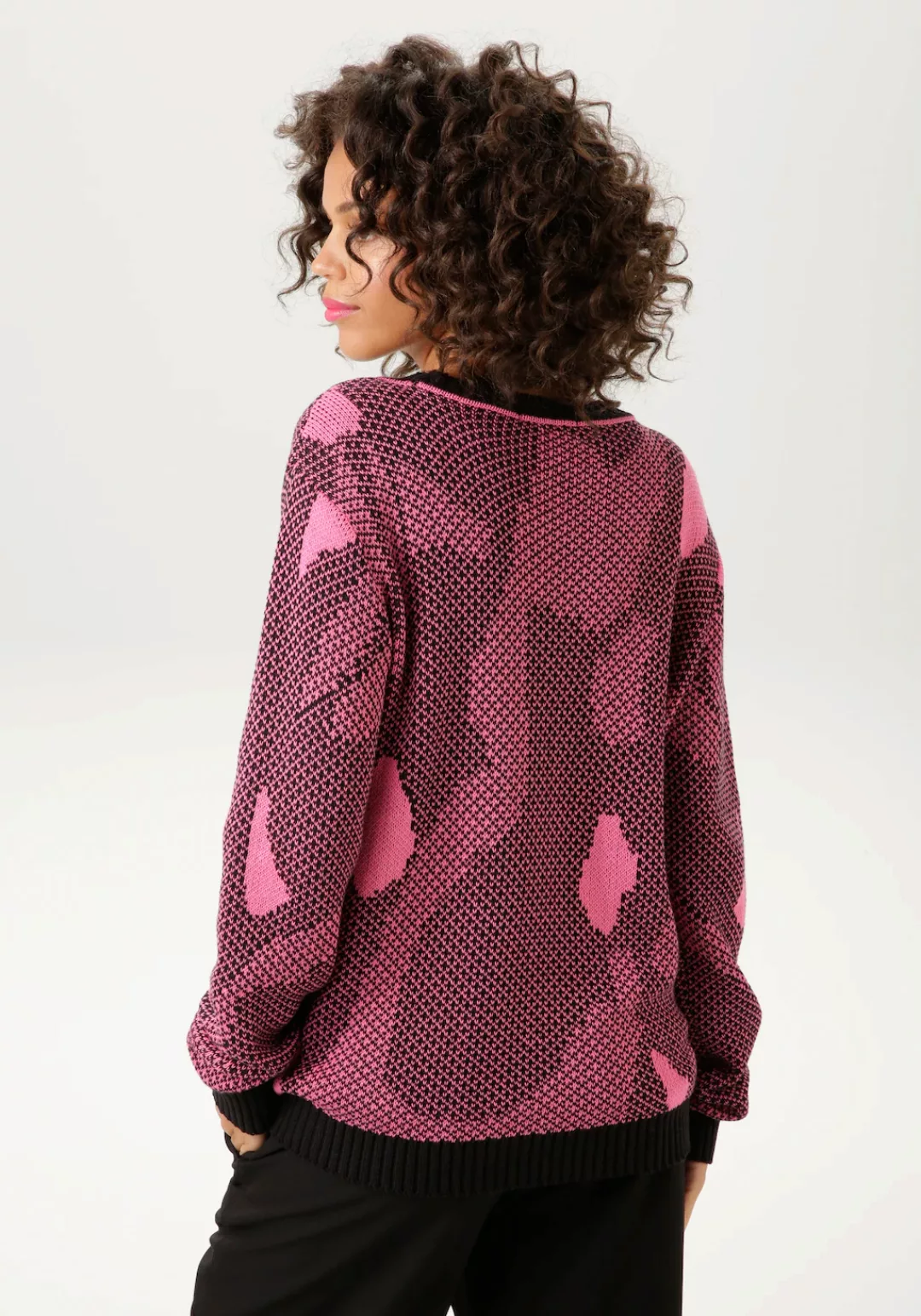 Aniston CASUAL Strickpullover mit extravagantem, graphischem Jacquard-Muste günstig online kaufen