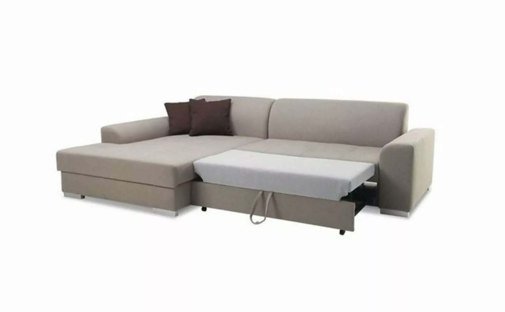 JVmoebel Ecksofa Beiges Ecksofa Luxus Polster Couch Schlafsofa mit Bettfunk günstig online kaufen