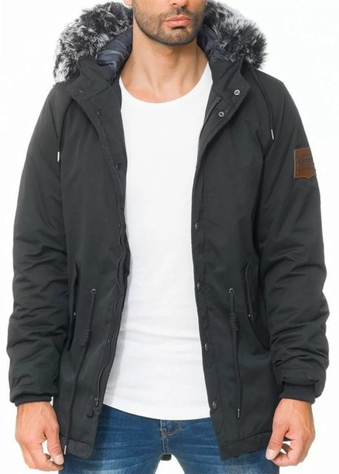 Cipo & Baxx Winterjacke Kapuzen Jacke BA-CM150 (1-St) mit Kunstfell Kragen günstig online kaufen