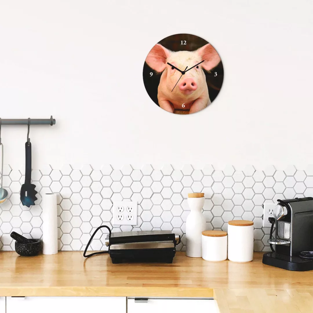 Artland Wanduhr "Vorwitziges Schwein", wahlweise mit Quarz- oder Funkuhrwer günstig online kaufen