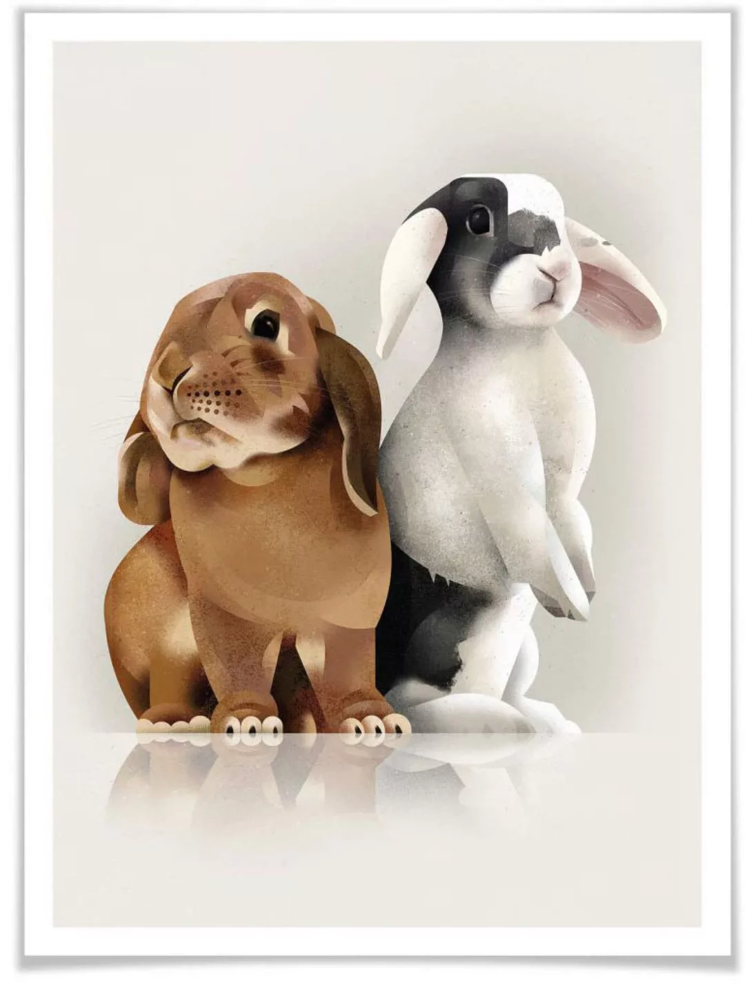 Wall-Art Poster "Bunny Love", Schriftzug, (1 St.), Poster ohne Bilderrahmen günstig online kaufen