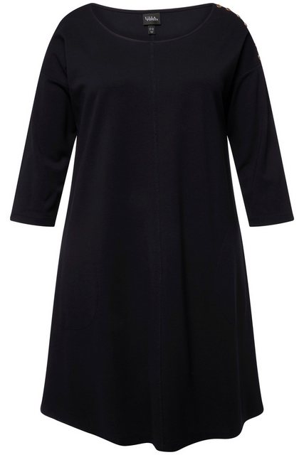 Ulla Popken Jerseykleid Minikleid Punto di Roma U-Boot-Ausschnitt 3/4-Arm günstig online kaufen