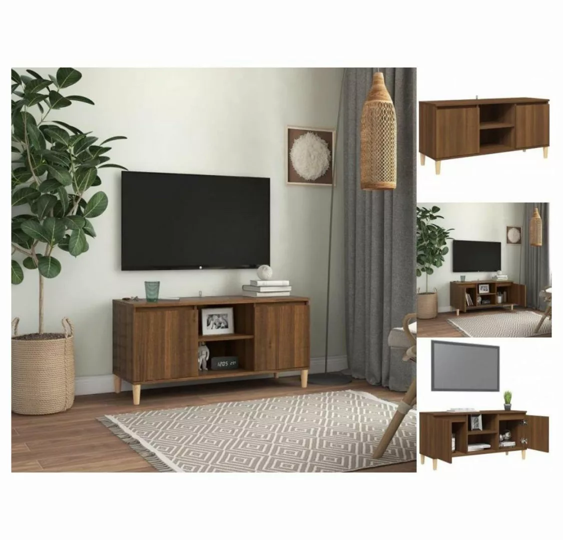 vidaXL TV-Schrank TV-Schrank Massivholz-Beine Braun Eichen-Optik 103,5x35x5 günstig online kaufen