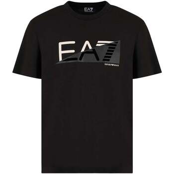 Ea7 Emporio Armani  T-Shirts & Poloshirts Mixed Logo Series T-Shirt Black günstig online kaufen