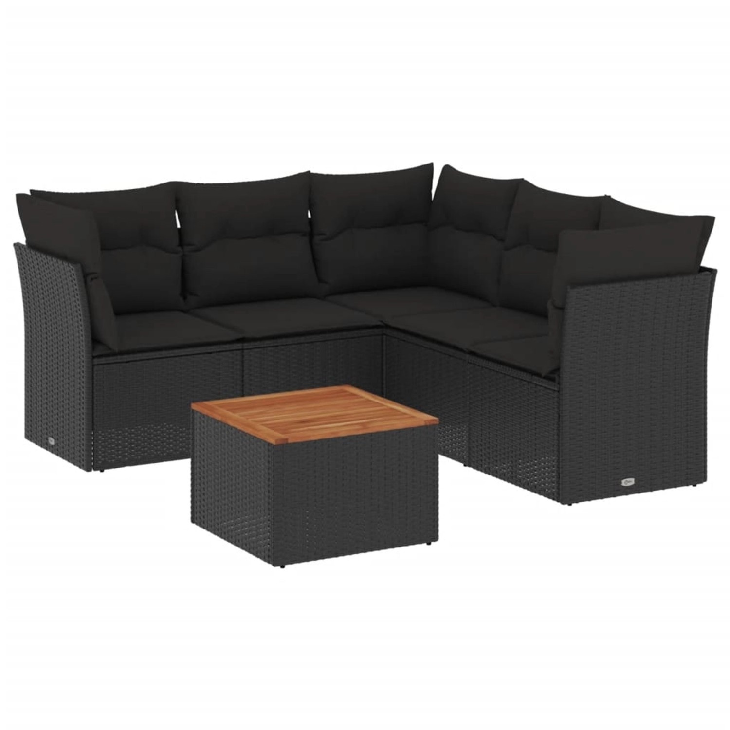 vidaXL 6-tlg Garten-Sofagarnitur mit Kissen Schwarz Poly Rattan Modell 134 günstig online kaufen