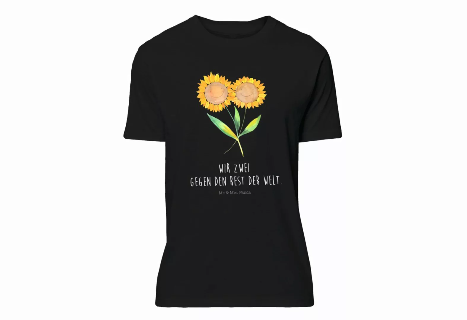 Mr. & Mrs. Panda T-Shirt Sonnenblume - Schwarz - Geschenk, T-Shirt, Geburst günstig online kaufen