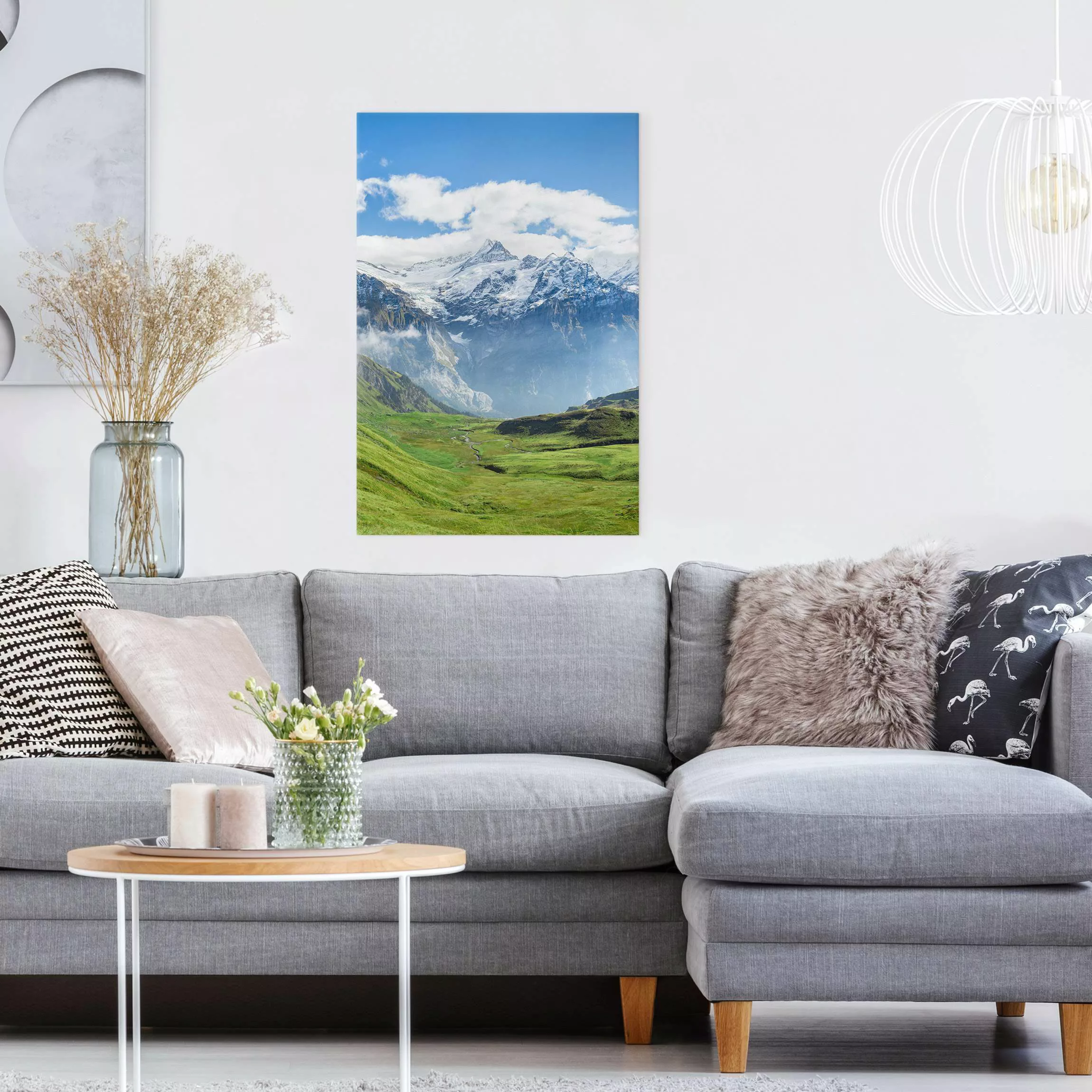 Leinwandbild Schweizer Alpenpanorama günstig online kaufen
