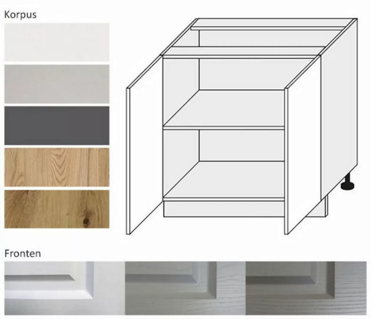 Feldmann-Wohnen Unterschrank Elbing (Elbing, 1-St) 80cm Front- und Korpusfa günstig online kaufen