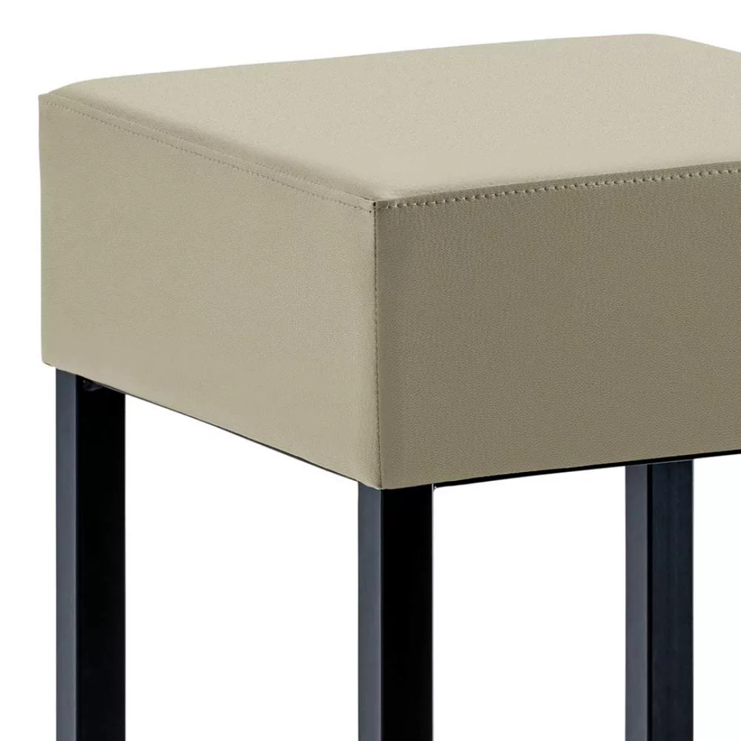 Küchenhocker modern mit Microfaser Bezug Taupe günstig online kaufen