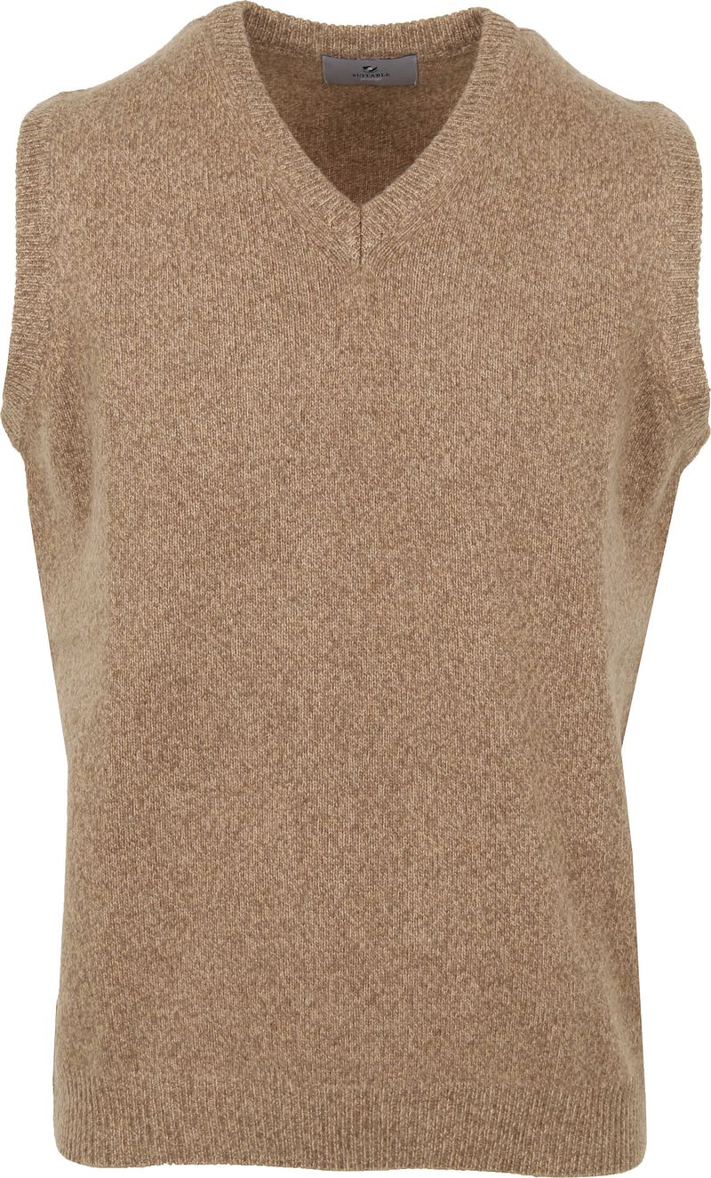 Pullunder Spencer Wolle V-Ausschnitt Beige - Größe L günstig online kaufen