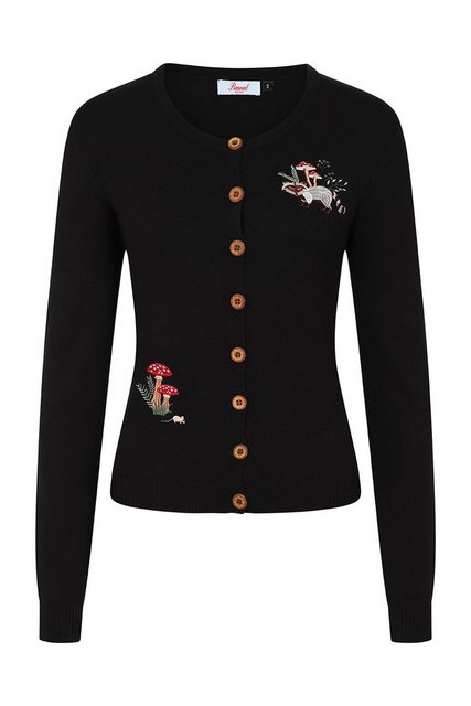 Banned Strickjacke Woodland Mushrooms Cardigan Vintage Waschbär Retro 50er günstig online kaufen