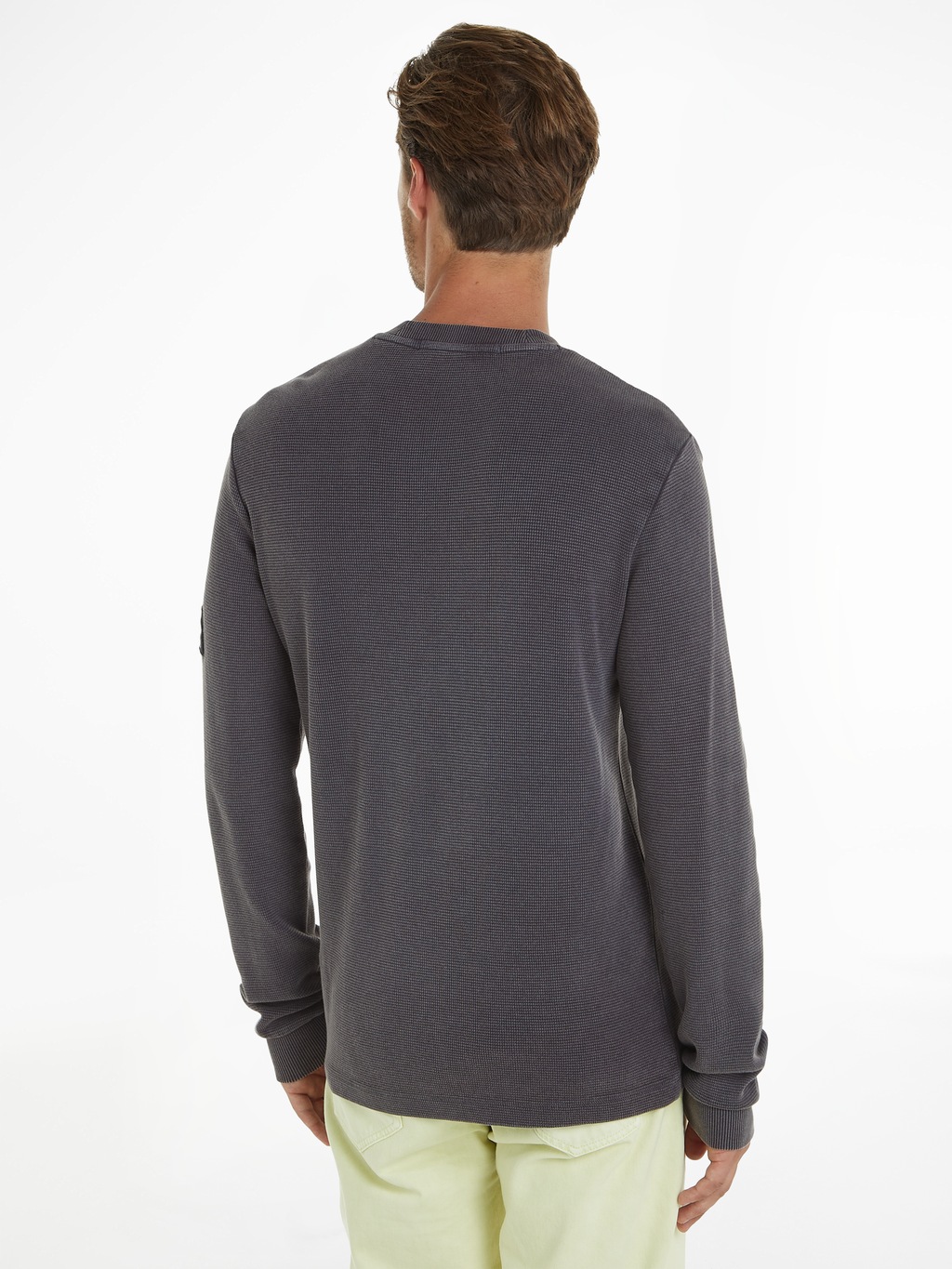 Calvin Klein Jeans Langarmshirt "WASHED BADGE WAFFLE LS TEE", mit Logopatch günstig online kaufen