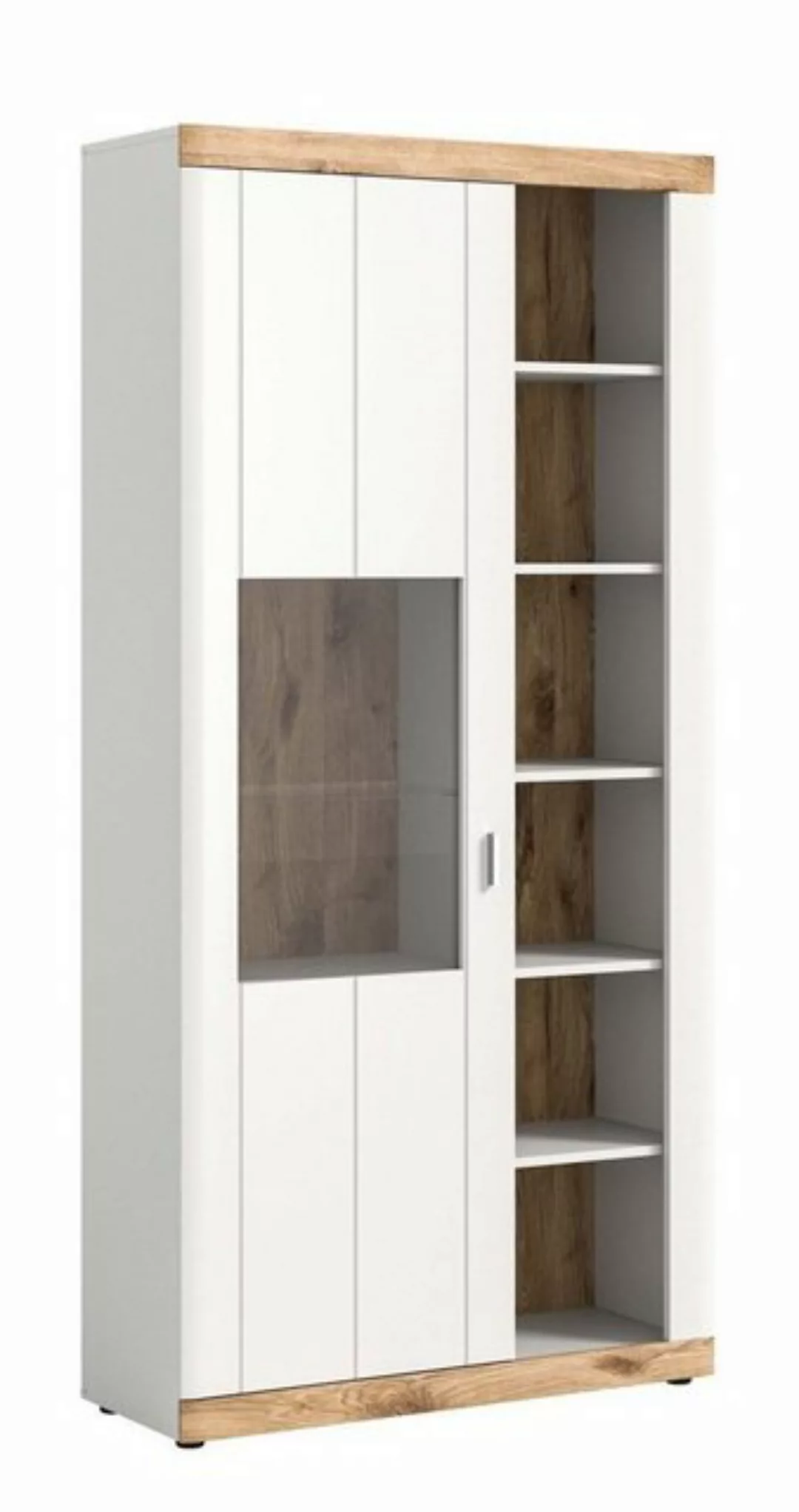 ebuy24 Vitrine Laredo Vitrinenschrank 1 Tür, 5 Ablagen matt weiß günstig online kaufen