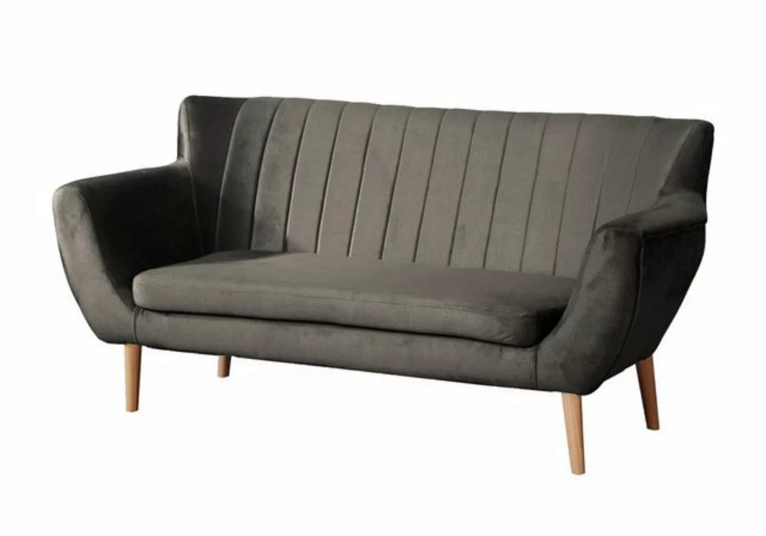 Compleo 2-Sitzer Sofa mit hohen Beinen, Velours-Sofa TULIO, Breite: 160, Ko günstig online kaufen