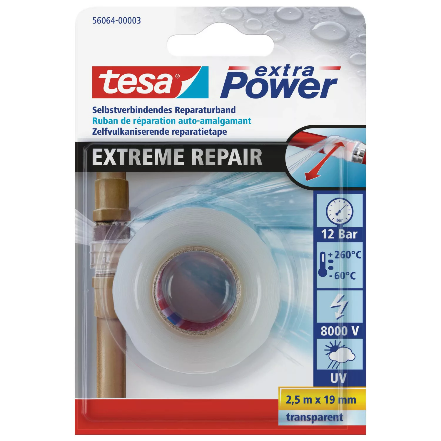 Tesa extra Power Reparaturband Extreme Repair Transparent 2,5 m x 19 mm günstig online kaufen