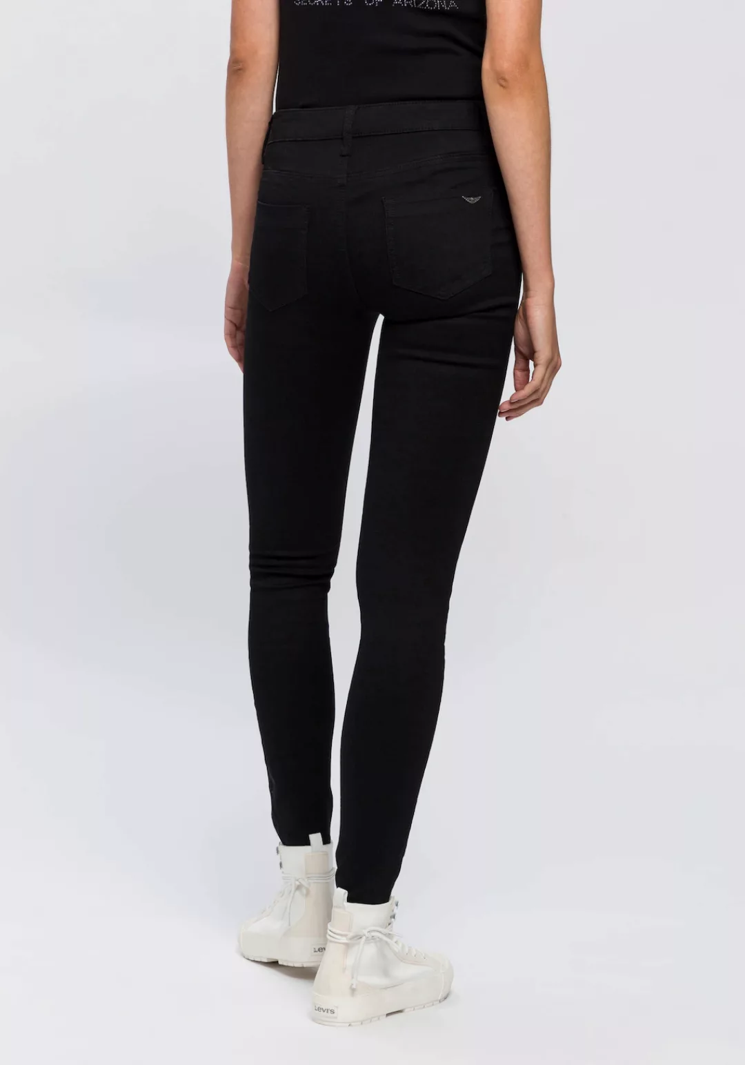 Arizona Skinny-fit-Jeans Ultra Stretch skinny-fit, mit Used-Look-Crinkles, günstig online kaufen