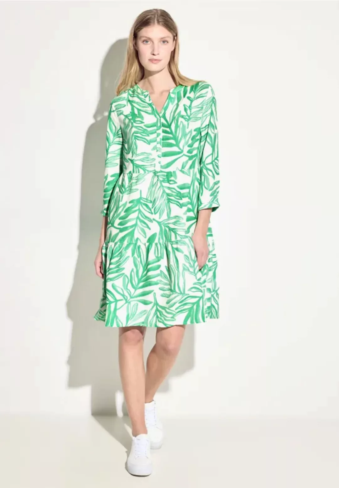 Leinenmix Print Kleid günstig online kaufen