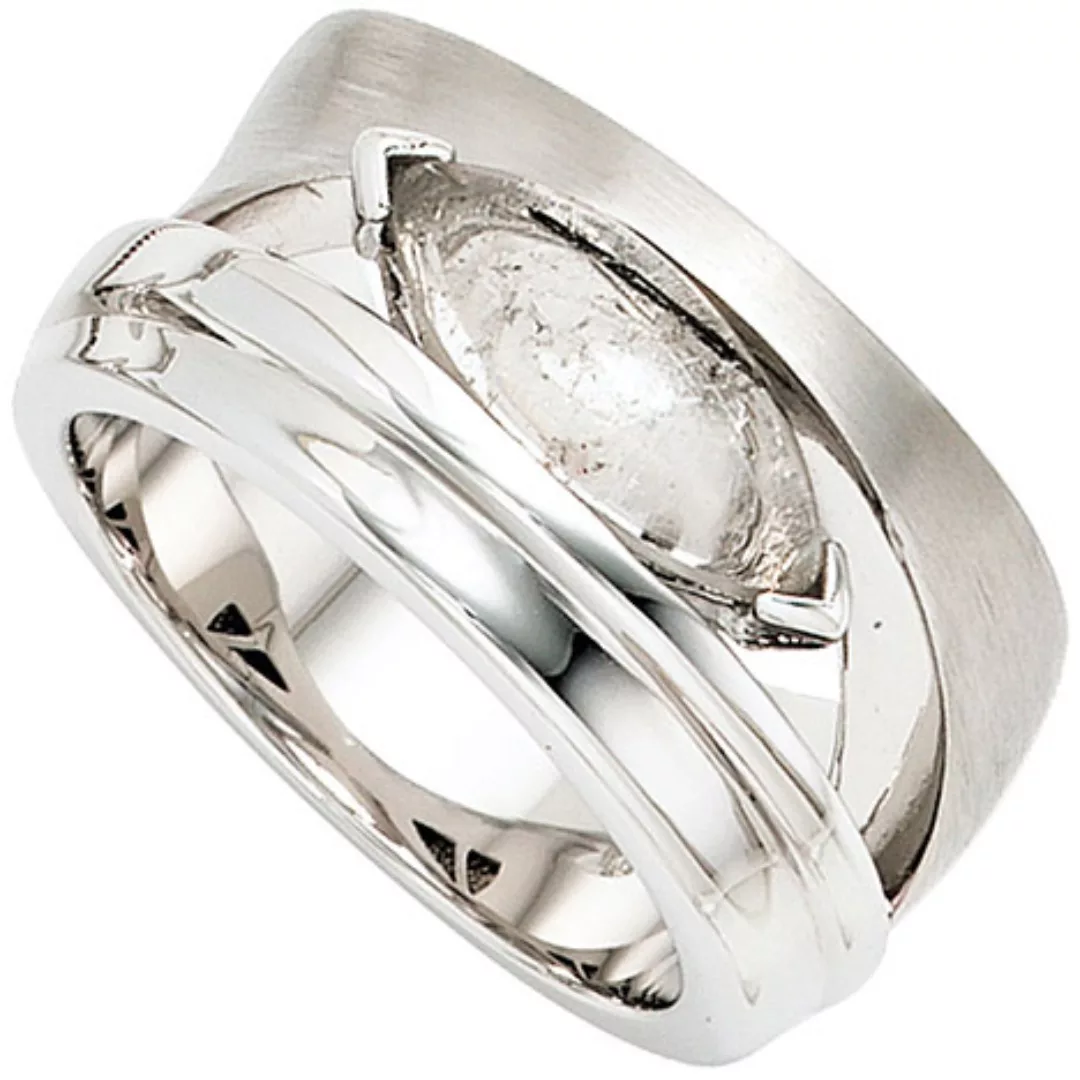 SIGO Damen Ring breit 925 Sterling Silber rhodiniert mattiert 1 Turmalinqua günstig online kaufen