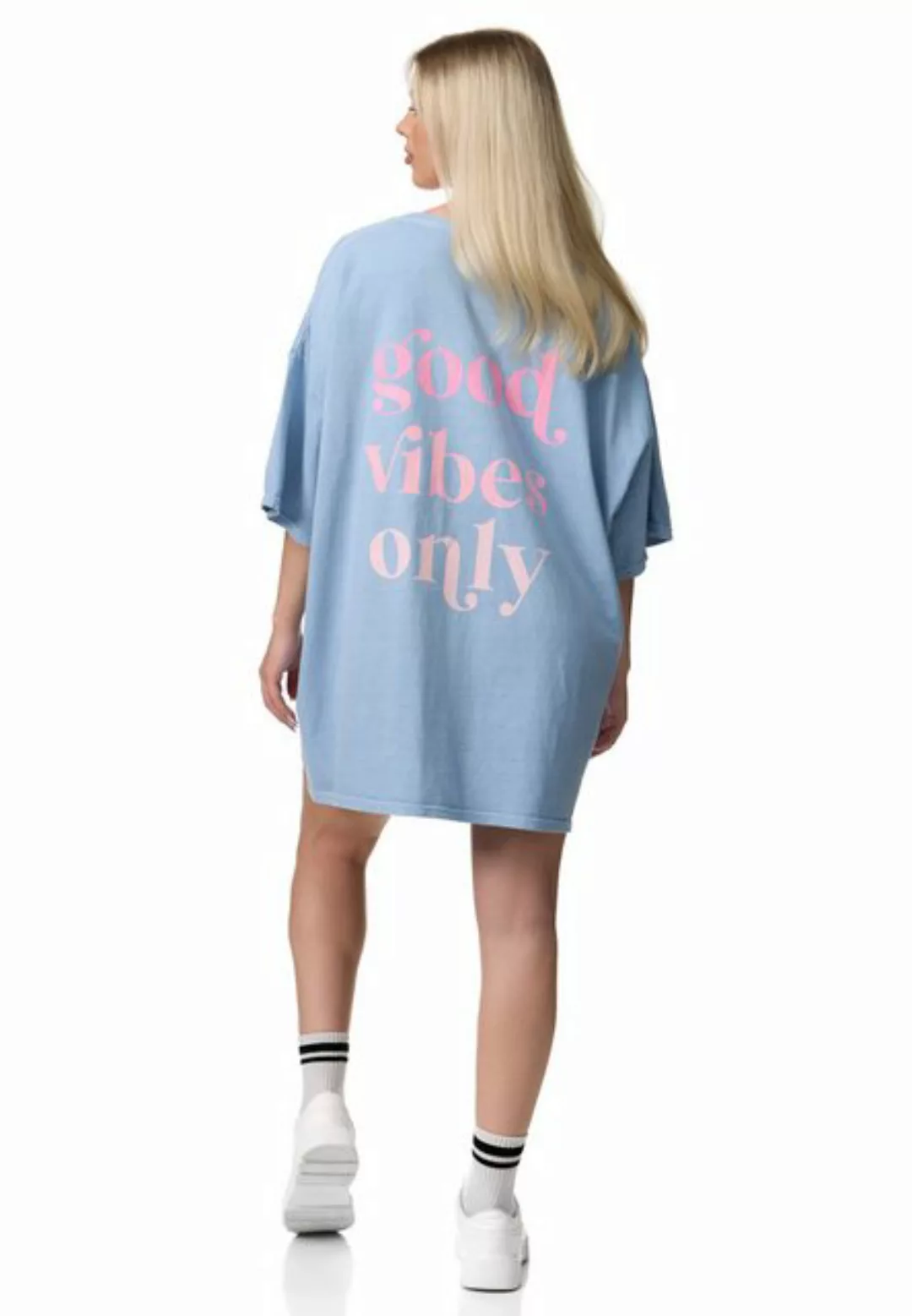 Worldclassca T-Shirt Worldclassca Oversized VIBES Print T-Shirt lang Tee So günstig online kaufen