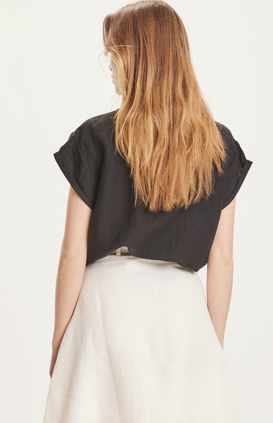 Leinenbluse - Aster Fold Up Short Sleeve Linen Shirt - Aus Bio-leinen günstig online kaufen