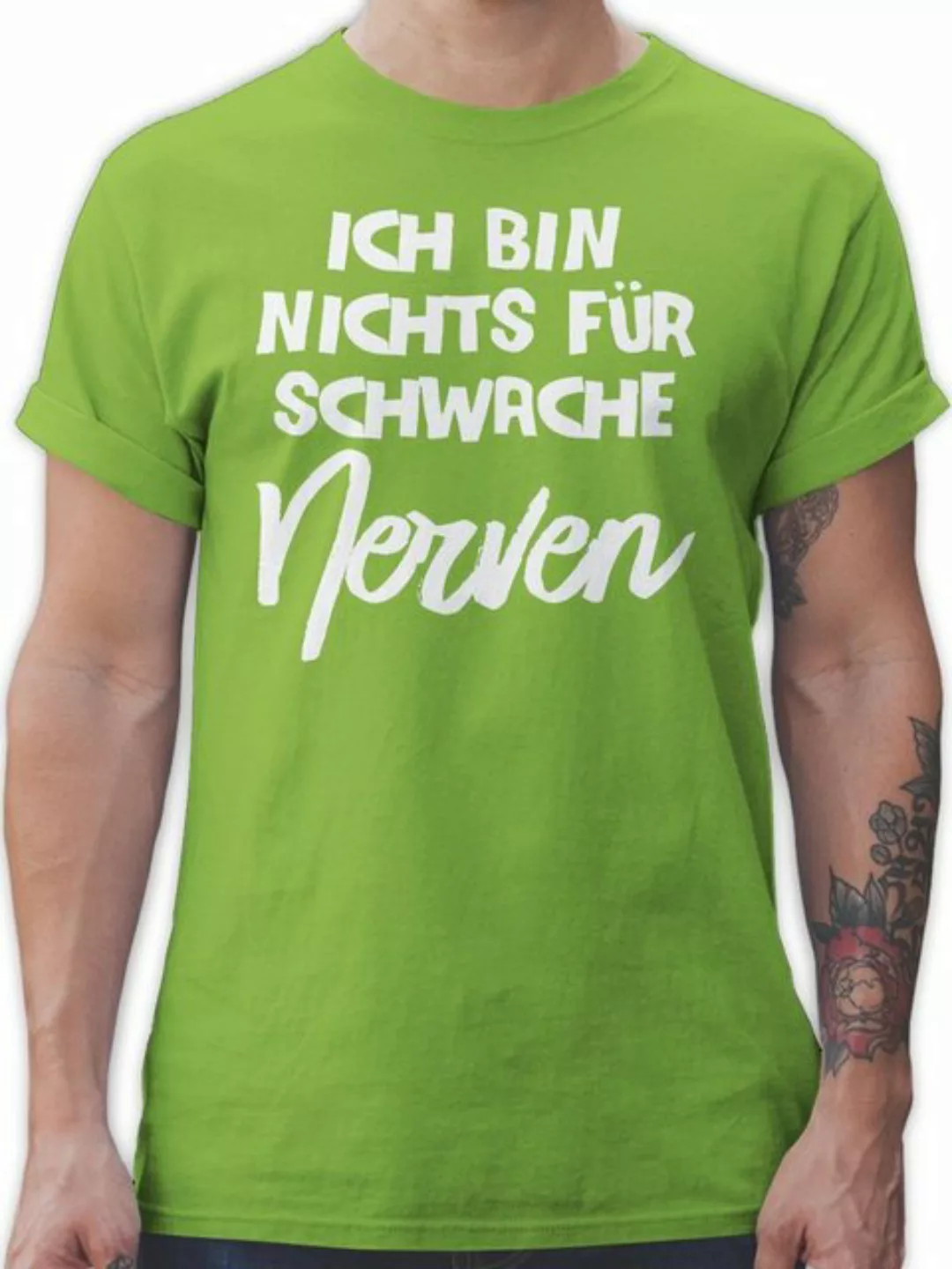 Shirtracer T-Shirt Ich bin nichts für schwache Nerven comic Sprüche Stateme günstig online kaufen
