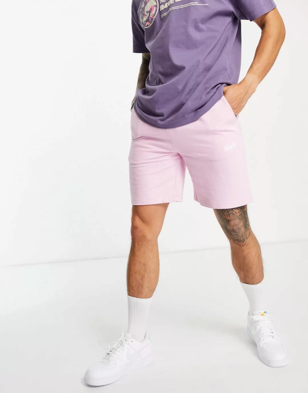 Pull&Bear – Jersey-Shorts in Rosa, Kombiteil günstig online kaufen