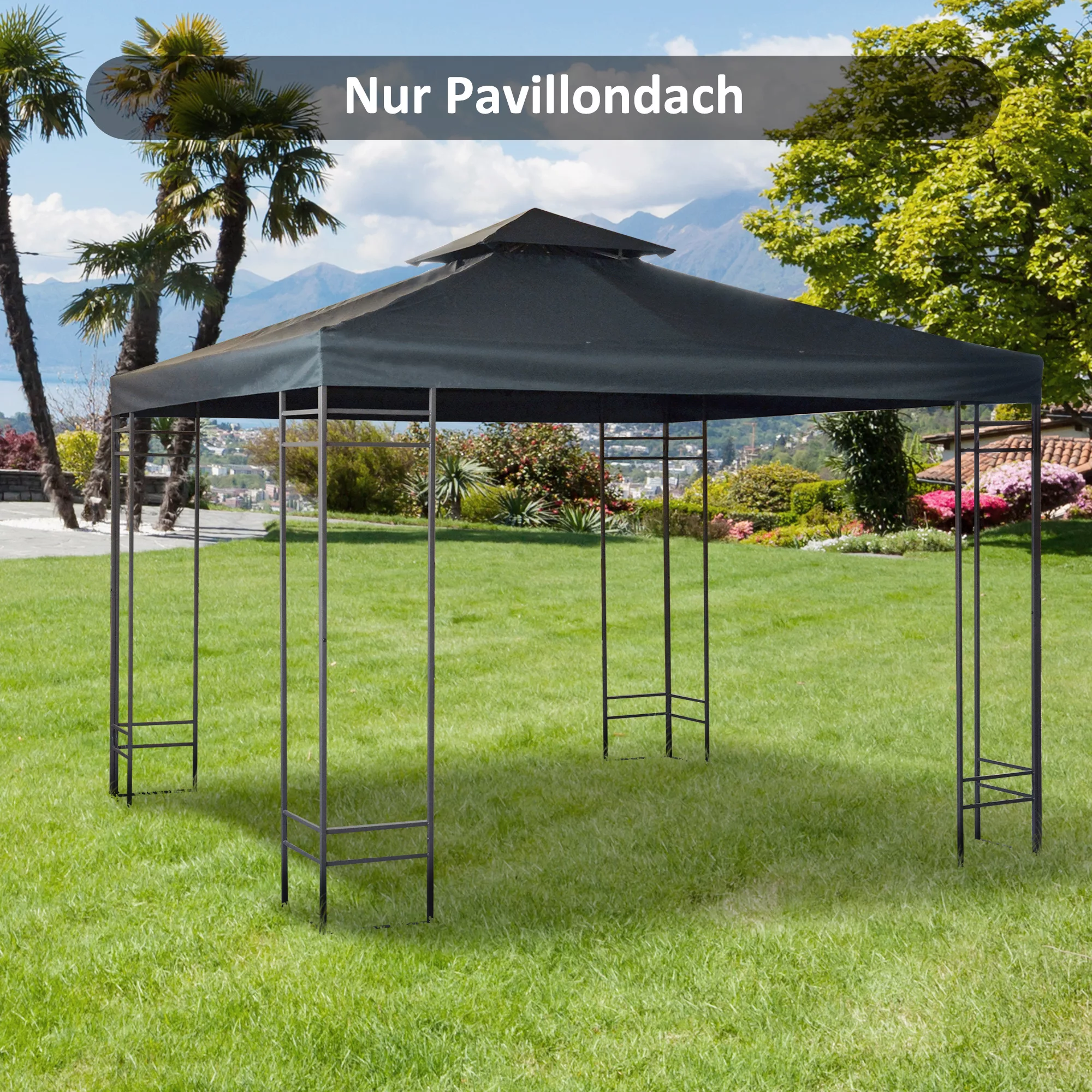 Outsunny Ersatzdach Pavillondach 3x3m für Metallpavillon Gartenpavillon Par günstig online kaufen