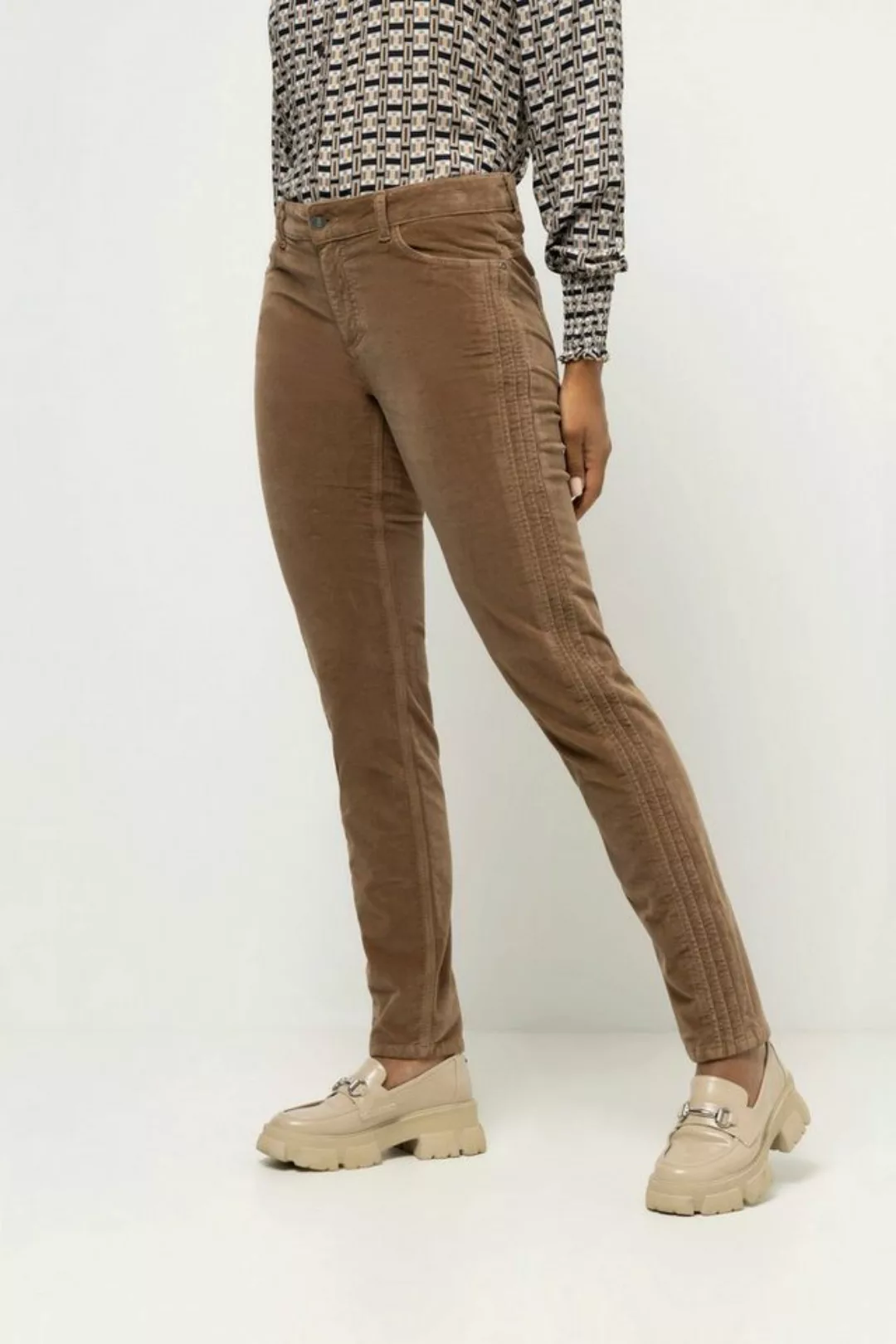 Gina Laura Stretch-Hose Samthose Tina Biesen gerades Bein 5-Pocket-Form günstig online kaufen