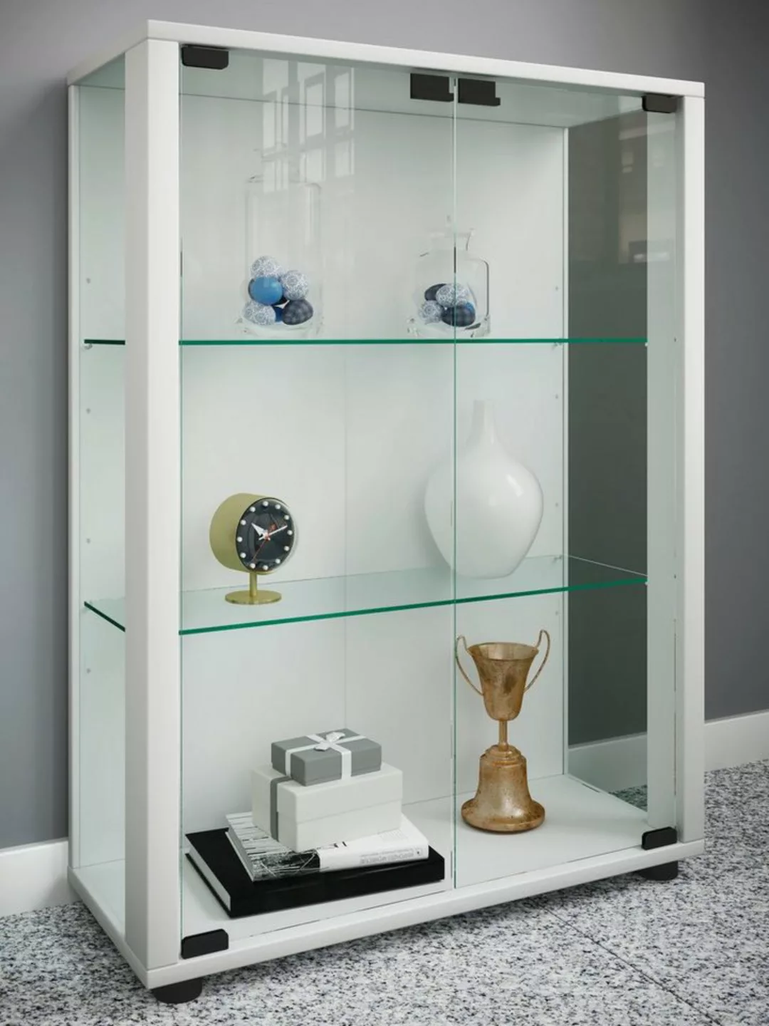 VCM Standvitrine Holz Glas Stand Vitrine Sammelvitrine Sintalo günstig online kaufen