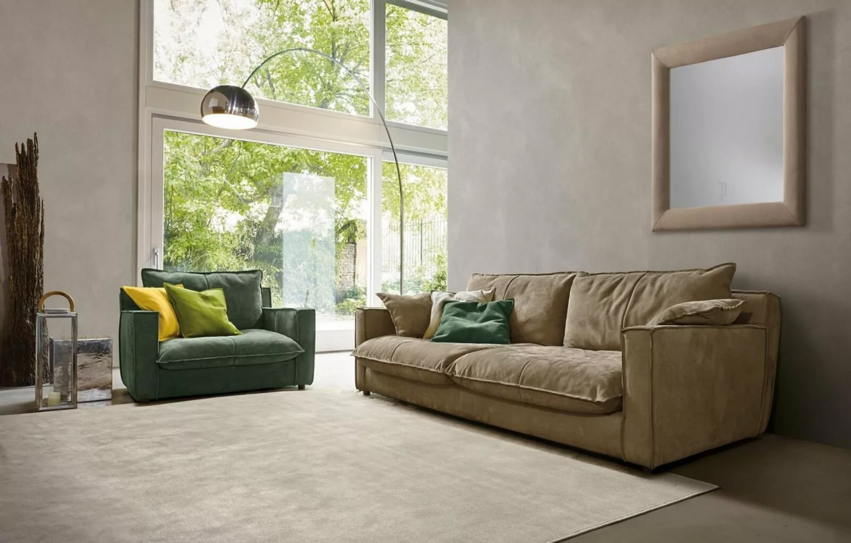 JVmoebel Sofa Sofagarnitur 3+1 Sitzer Luxus Garnitur Set Sofas Sessel Leder günstig online kaufen